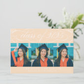 ELEGANTE SCRIPT KLASSE VAN 2025 FOTO AFSTUDEREN KAART (Staand voorkant)