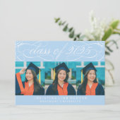 ELEGANTE SCRIPT KLASSE VAN 2025 FOTO AFSTUDEREN KAART (Staand voorkant)