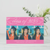 ELEGANTE SCRIPT KLASSE VAN 2025 FOTO AFSTUDEREN KAART (Staand voorkant)