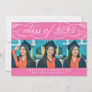 ELEGANTE SCRIPT KLASSE VAN 2025 FOTO AFSTUDEREN KAART