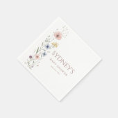Elegante Script Kleine Wilde Bloem Baby Shower Servet (Hoek)