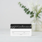 Elegante Script Kleurblok Zwart Wit Afspraak Visitekaartje (Staand voorkant)