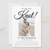 Elegante Script Knoop Foto Elopement Aankondiging (Voorkant)
