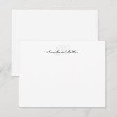 Elegante script koppel achternaam initiaal monogra notitiekaartje (Voorkant / Achterkant)