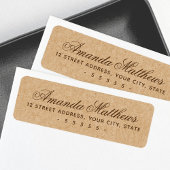 Elegante script Kraft papier uitziende retouradres Etiket