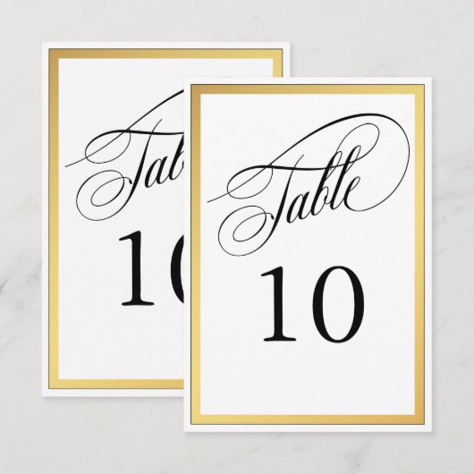 Elegante script krullen tafelnummer (Voorkant / Achterkant)