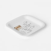 Elegante Script Laarzen en Bruisende Bruiloft Papieren Bordje (Gebogen)