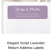 Elegante script lavendel retour adreslabels etiket