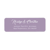 Elegante script lavendel retour adreslabels etiket (Voorkant)