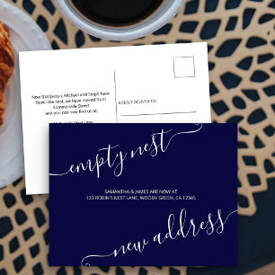 Elegante Script Lege Nest Nieuwe Adres Aankondigingskaart