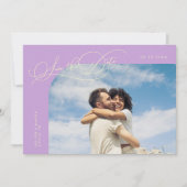 Elegante Script Lemon Wisteria Gebogen Frame Foto Save The Date (Voorkant)