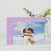 Elegante Script Lemon Wisteria Gebogen Frame Foto Save The Date (Staand voorkant)
