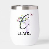 Elegante Script Letter C Monogram Persoonlijke Naa (Achterkant)