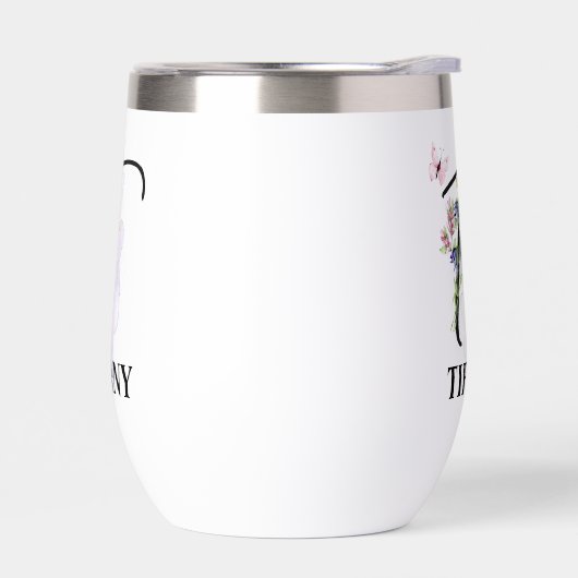 Elegante Script Letter T Monogram Gepersonaliseerd (Links)