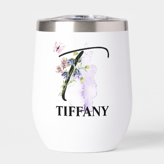 Elegante Script Letter T Monogram Gepersonaliseerd (Voorkant)