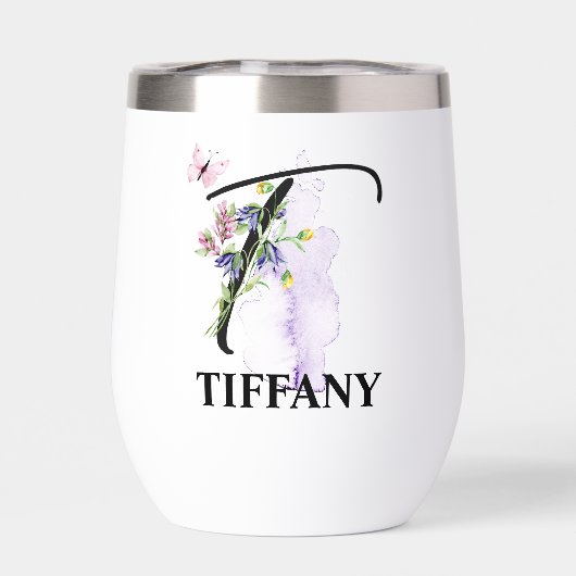 Elegante Script Letter T Monogram Gepersonaliseerd (Achterkant)