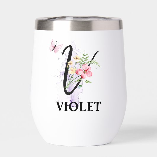 Elegante Script Letter V Monogram Gepersonaliseerd (Achterkant)