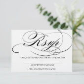 Elegante script lettertype RSVP kaart trouw uitnod (Staand voorkant)