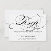 Elegante script lettertype RSVP kaart trouwuitnodi (Voorkant)