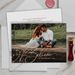 Elegante Script Lettertype Typografie Believe Vaka Folie Uitnodiging