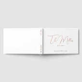 Elegante script lettertype witte & roze gouden tro gastenboek (Volledig)
