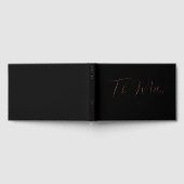 Elegante script lettertype zwart & roze gouden tro gastenboek (Volledig)