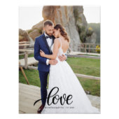 Elegante script liefde foto huwelijksjubileum cade afdruk (Voorkant)