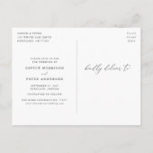 Elegante Script Liefde overwint alles Uitstel Aankondigingskaart (Achterkant)