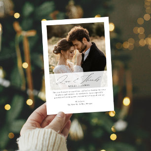 Elegante Script Liever En Dank U Kerst Foto Van Pa Feestdagenkaart