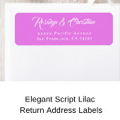 Elegante script Lila retour adreslabels Etiket