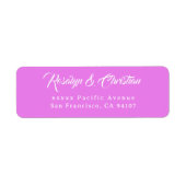 Elegante script Lila retour adreslabels Etiket (Voorkant)