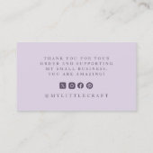 Elegante Script Logo Bedankt Branding Paars Visitekaartje (Achterkant)