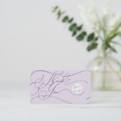 Elegante Script Logo Bedankt Branding Paars Visitekaartje (Staand voorkant)