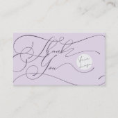Elegante Script Logo Bedankt Branding Paars Visitekaartje (Voorkant)