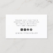 Elegante Script Logo Dank U Klein Branding Visitekaartje (Achterkant)