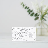 Elegante Script Logo Dank U Klein Branding Visitekaartje (Staand voorkant)