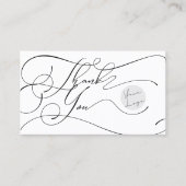 Elegante Script Logo Dank U Klein Branding Visitekaartje (Voorkant)