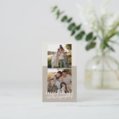 Elegante Script Logo en QR Code Fotografie Visitekaartje (Staand voorkant)