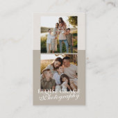 Elegante Script Logo en QR Code Fotografie Visitekaartje (Voorkant)