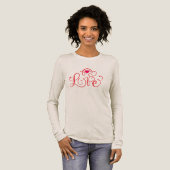 Elegante Script Love Heart Lange Mouwen T-Shirt - (Voorkant)