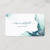 Elegante Script Marble Agaat Hair Stylist Make-up Visitekaartje (Voorkant)