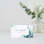 Elegante Script Marble Agaat Hair Stylist Make-up Visitekaartje (Staand voorkant)