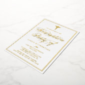 Elegante script medische school afstudeerfeest folie uitnodiging (Gedraaid)