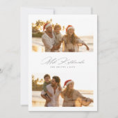 Elegante Script Mele Kalikimaka Strand 2 Foto Feestdagenkaart (Voorkant)