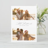Elegante Script Mele Kalikimaka Strand 2 Foto Feestdagenkaart (Staand voorkant)