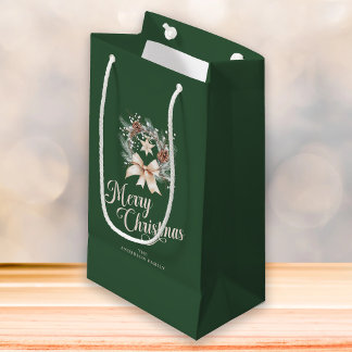 Elegante script Merry Christmas Holiday krans Klein Cadeauzakje