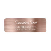 Elegante script metallic roze goud etiket (Voorkant)