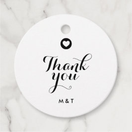 Elegante Script Minimaal Koppel Initiaal Bedankt Bedankjes Labels