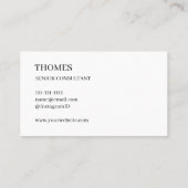 Elegante script minimale bedrijfsstijl visitekaartje (Achterkant)