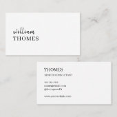 Elegante script minimale bedrijfsstijl visitekaartje (Voorkant / Achterkant)